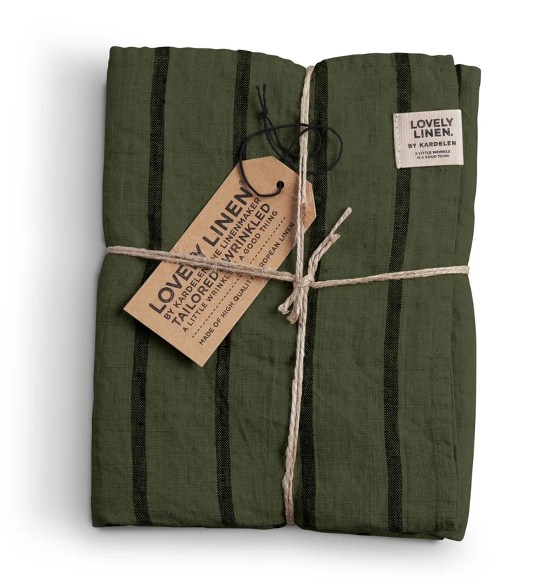 Lovely Linen Lovely Tischläufer Leinen stripe forest 47 x 150cm