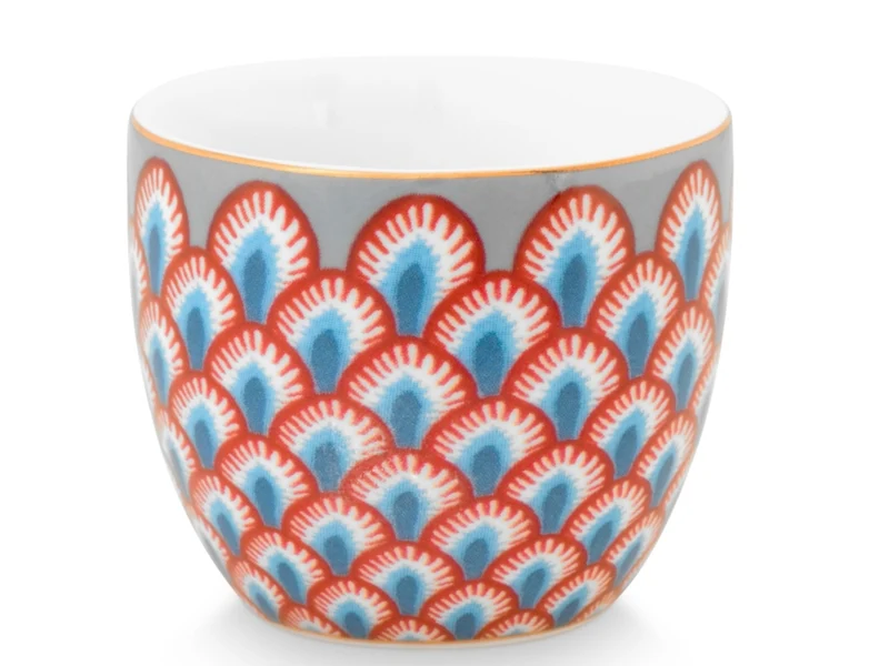 PIP STUDIO Flower Festival Scallop Eierbecher Light Blue/red