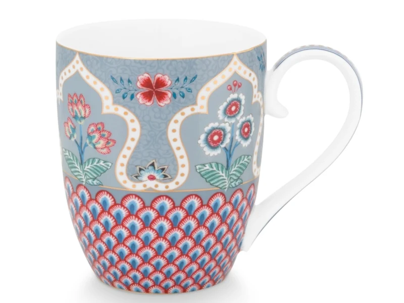 PIP STUDIO Flower Fest. Scallop Deco Henkelb. Light B. 450ml