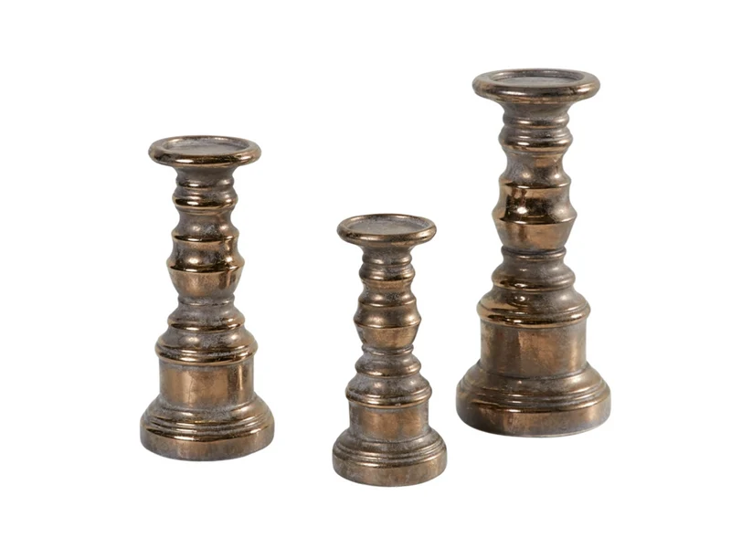 La Casa di Caesar Kerzenständer zement gold antik 25,5 cm