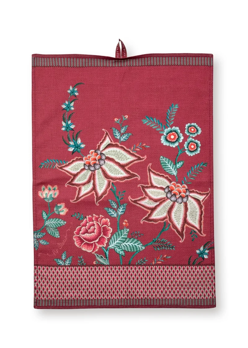 PIP STUDIO Flower Festival Geschirrtuch dark pink 50 x 70 cm