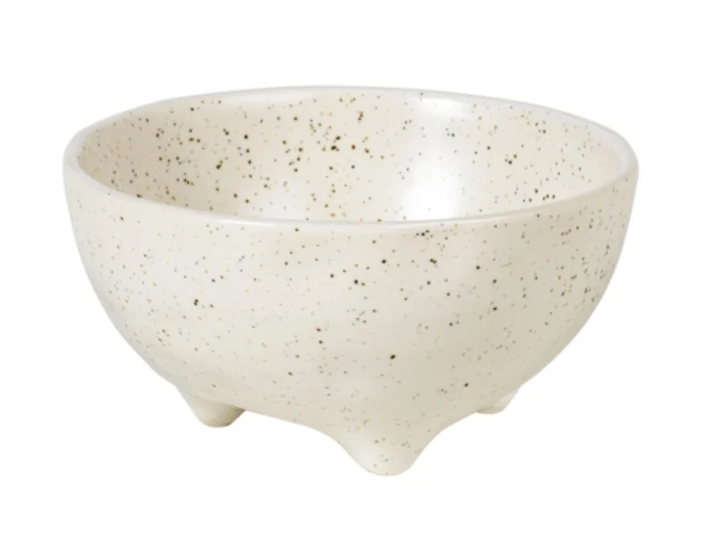 Broste Copenhagen NORDIC VANILLA Schale L mit Füßen 11 cm