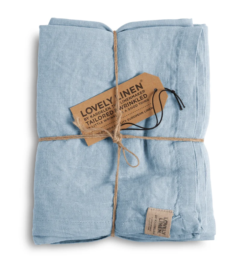 Lovely Linen Misty Tischläufer Leinen sky 45 x 150 cm