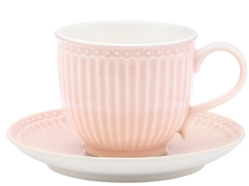 Greengate Alice Tasse mit Untertasse pale pink 8,5 cm