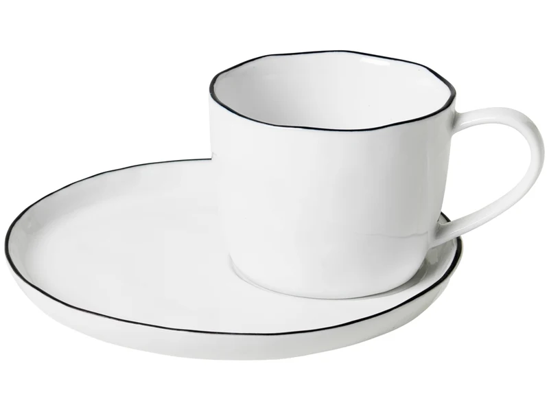 Broste Copenhagen SALT Tasse mit Untertasse L 0,15 l