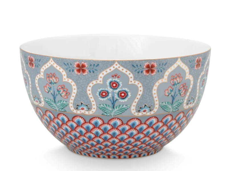 PIP STUDIO Flower Festival Scallop Deco Bowl Light Blue 18cm