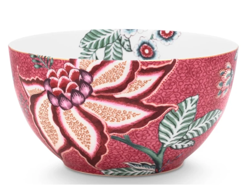 PIP STUDIO Flower Festival scallop Bowl dark pink 15 cm