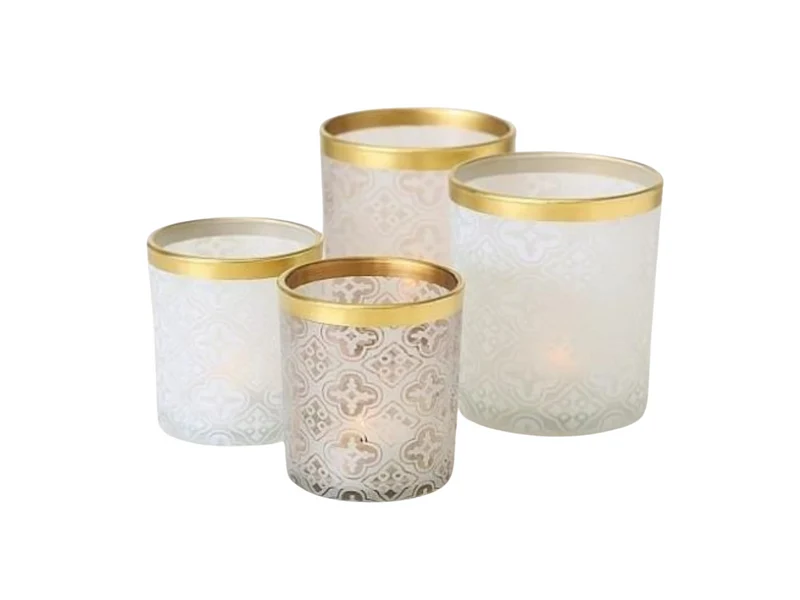 Boltze Maroco Windlicht sortiert weiss 8 cm ( 1 Stück )