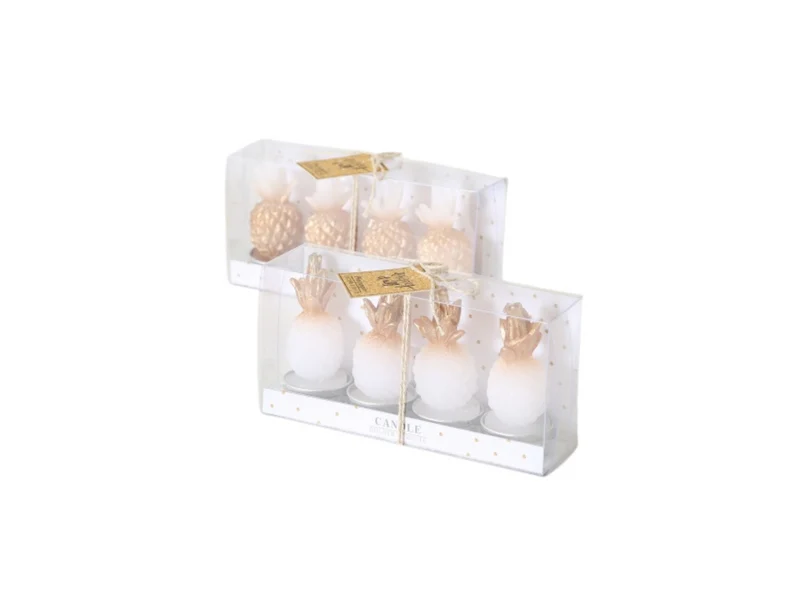 Boltze Ananas Teelichtkerze gold 8,5 cm 4tlg ( Stück )