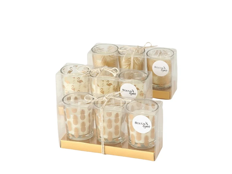 Boltze Kerzentopf sortiert gold 6 cm 3tlg