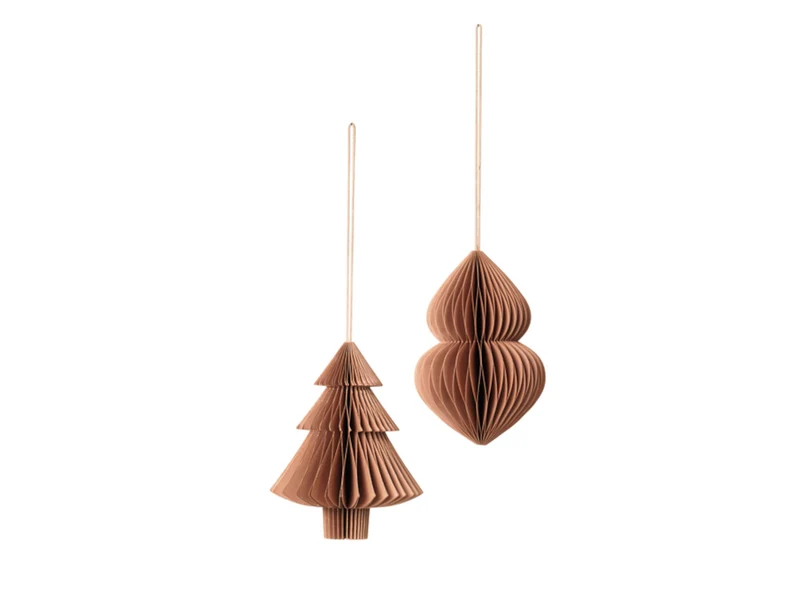 Broste Copenhagen CHRISTMAS MIX Papierhänger indian tan Set2