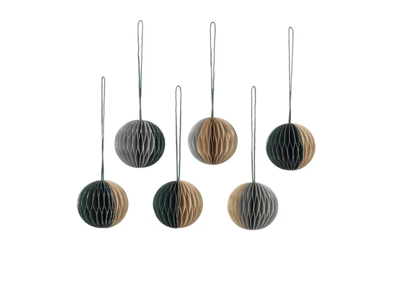 Broste Copenhagen BALL Papierhänger assorted colours Set6