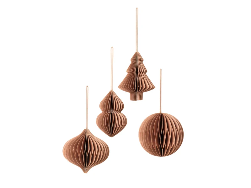 Broste Copenhagen CHRISTMAS MIX Papierhänger indian tan Set4