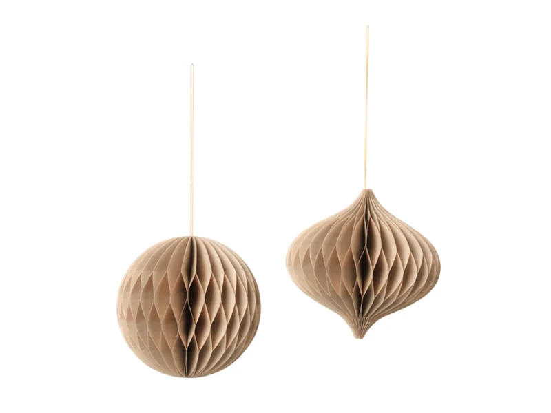 Broste Copenhagen CHRISTMAS MIX Papierhänger natural brown Set2