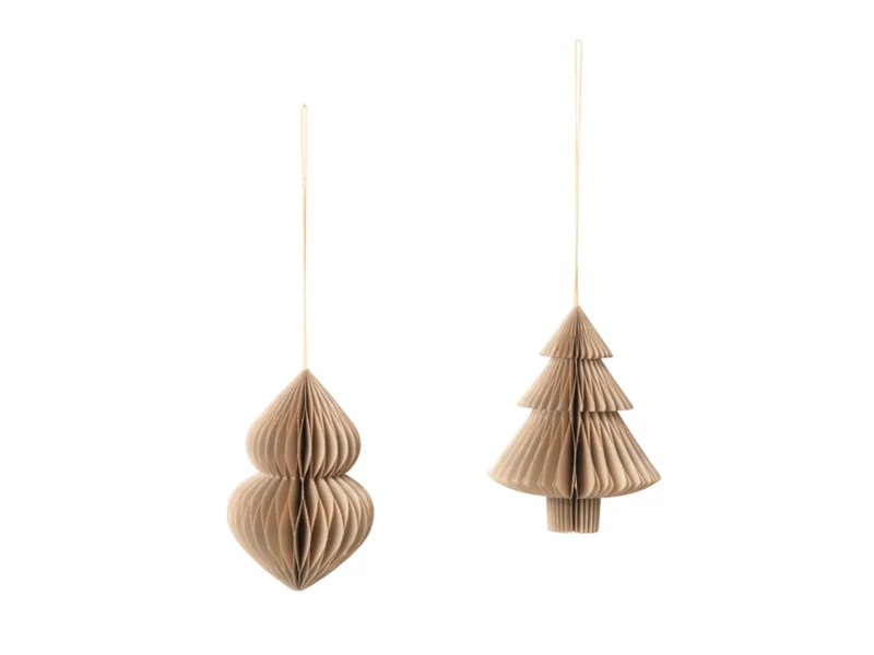 Broste Copenhagen CHRISTMAS MIX Papierhänger natural brown Set2