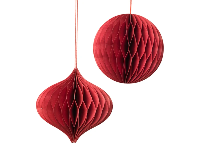 Broste Copenhagen CHRISTMAS MIX Papierhänger pompeian red Set2
