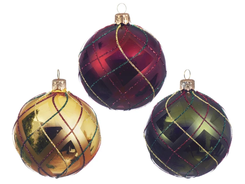 Decoris Kugel Glas gestreift sortiert 8 cm ( 1 Stück )
