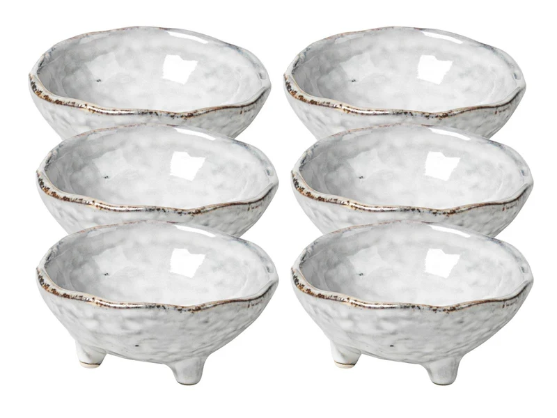 Broste Copenhagen NORDIC SAND Schale S mit kleinen Füßen 8,5 cm Set6