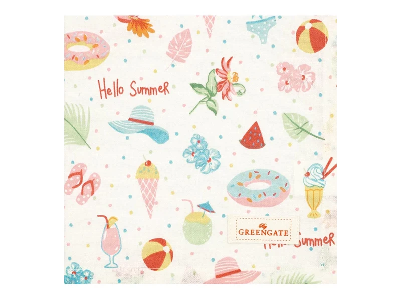 Greengate Lula Stoffserviette white 40 x 40 cm