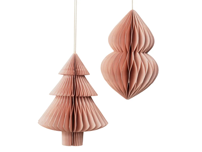 Broste Copenhagen CHRISTMAS MIX Papierhänger dusty pink Set2