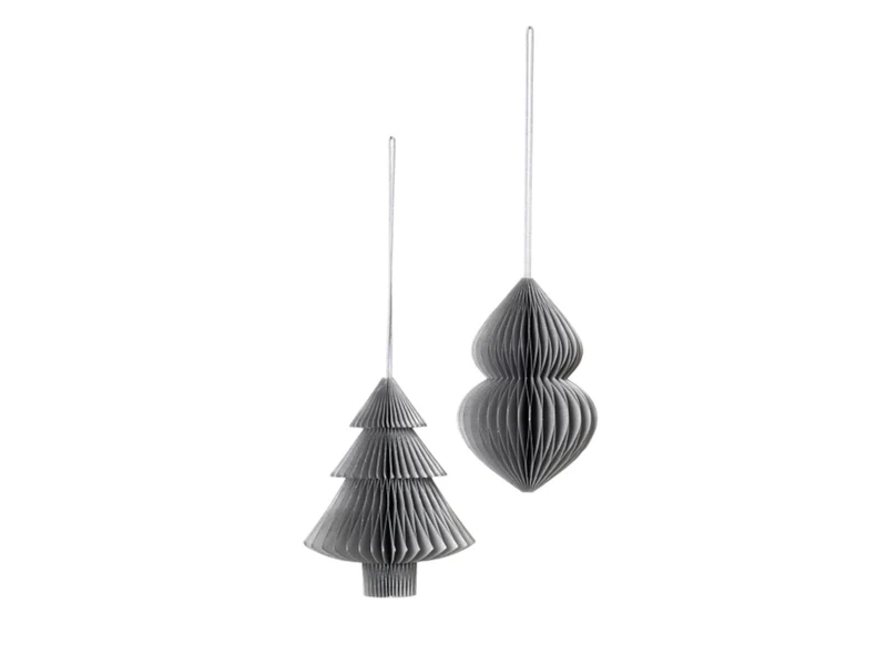 Broste Copenhagen CHRISTMAS MIX Papierhänger silver Set2