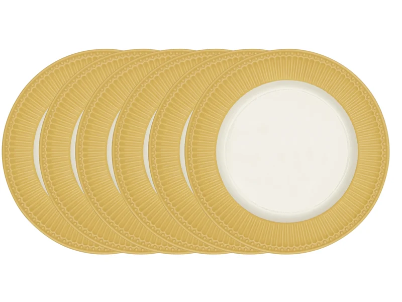 Greengate Alice Speiseteller honey mustard 26,5 cm Set6