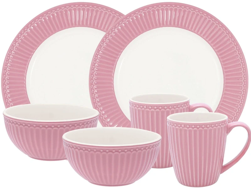 Greengate Alice Frühstücksset dusty rose 6tlg
