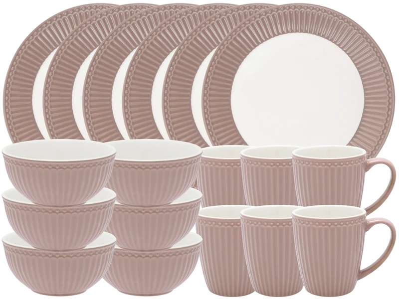 Greengate Alice Frühstücksset hazelnut brown 18tlg