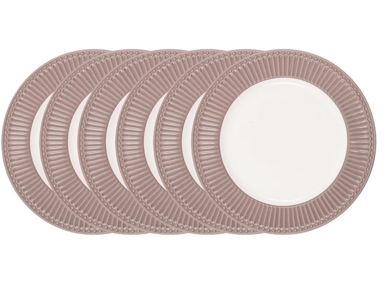 Greengate Alice Speiseteller hazelnut brown 26,5 cm Set6