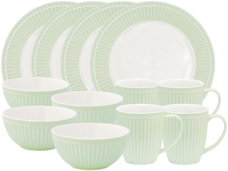 Greengate Alice Frühstücksset pale green 12tlg