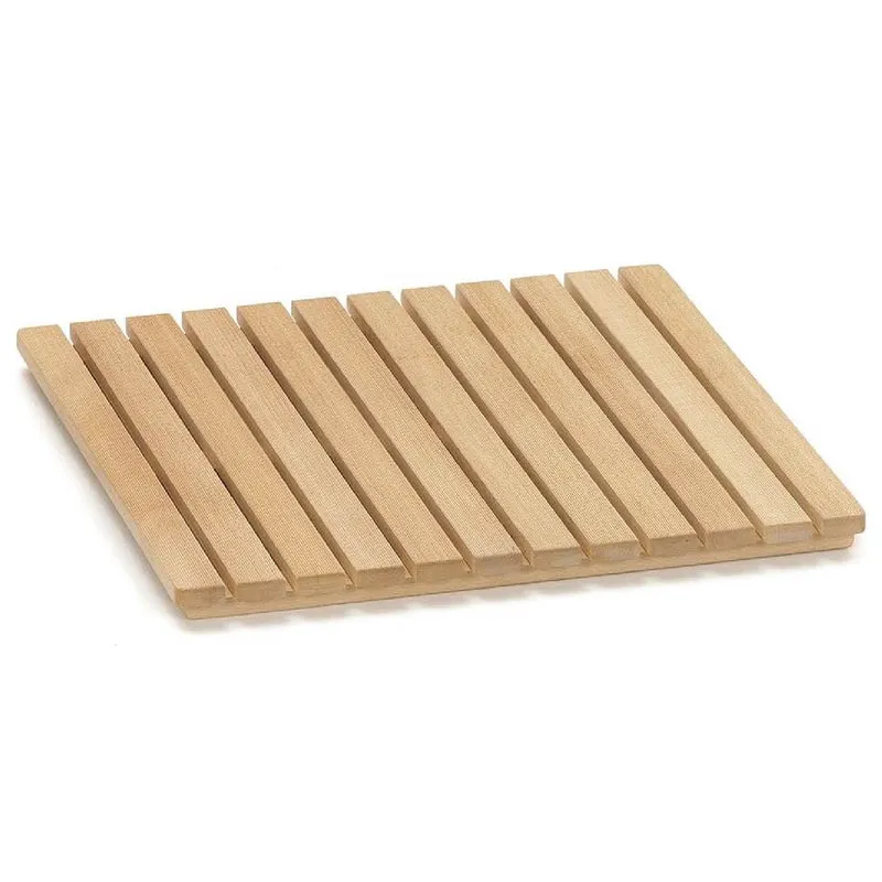 ARIT SAMOA 60 – Duschmatte aus 100 % massivem Buchenholz, wasserfest behandelt, 58 × 58 cm, Natur, Made in Italy