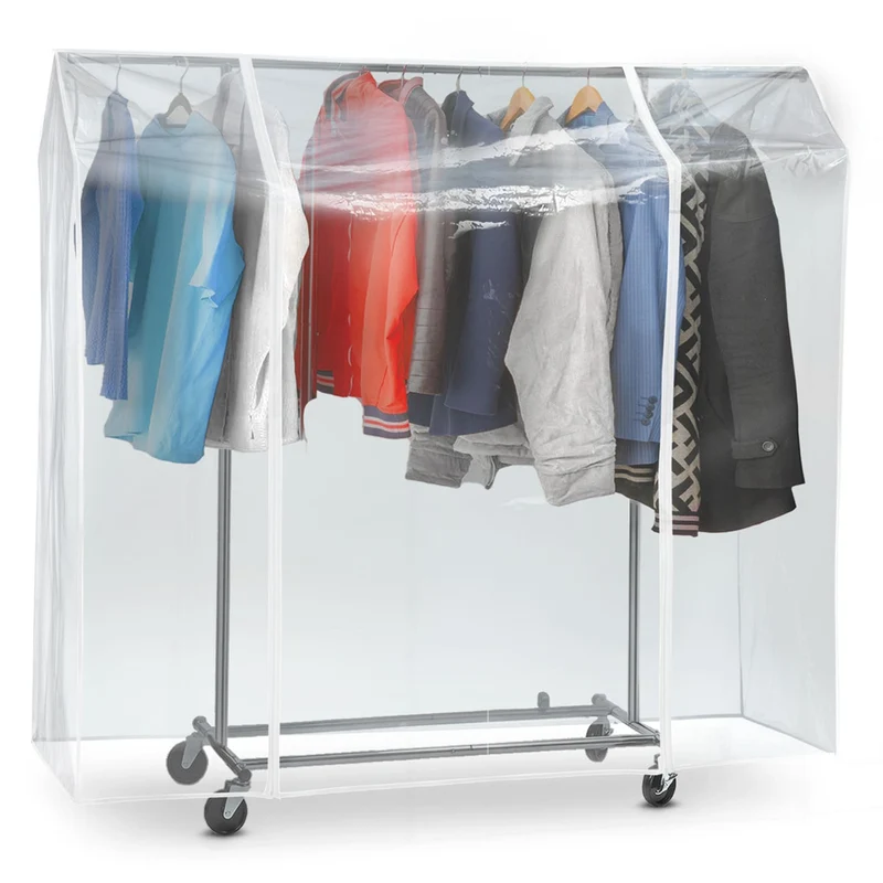 Tatkraft Protector – Schutzhülle für Kleiderständer, 120×60×160 cm, Schutz vor Feuchtigkeit, Spritzwasser, Regen und UV-Strahlen, 2 Reißverschlüsse