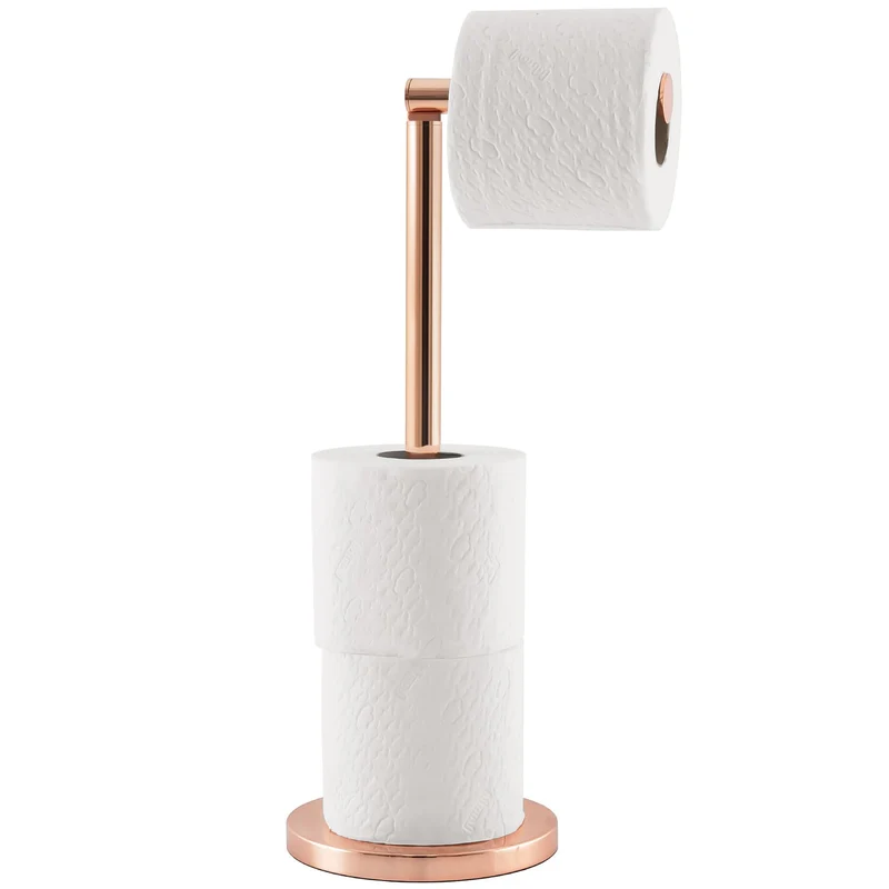 Tatkraft Tess Freistehende Toilettenpapierhalter 2 in 1, Rostfrei Edelstahl