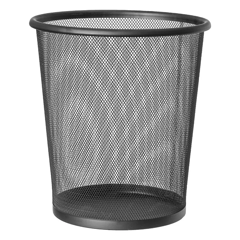 art moon Mesh - 1 Stück, Papiereimer büro, Papierkorb, Mülleimer, Höhe 29.5 cm, 12 L, pulverbeschichtetem Stahl, Schwarz