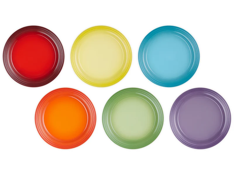 Le Creuset Regenbogen Speiseteller 27cm Set 6tlg