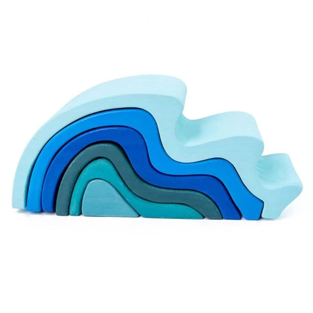 Holz Rainbow Stacker Stapelspiel Nesting Puzzle Blöcke Lernspielzeug für Kinder Baby Kleinkinder