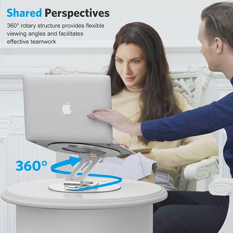 Verstellbarer Laptopständer aus Aluminium mit 360 drehbarer Basis