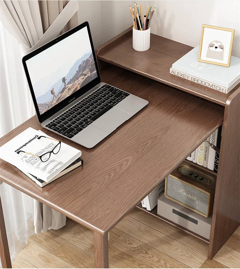 Platzsparender faltbarer Computer-Schreibtisch mit Bücherregal