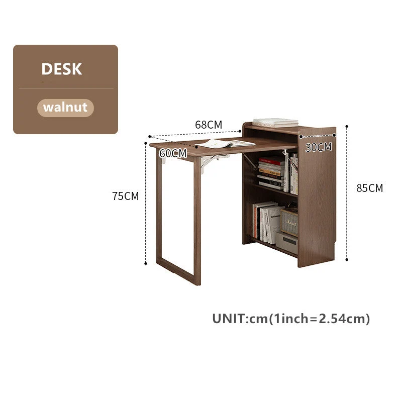 Platzsparender faltbarer Computer-Schreibtisch mit Bücherregal