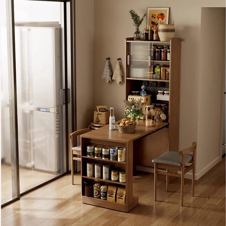 Platzsparender Klapptisch mit Vitrine