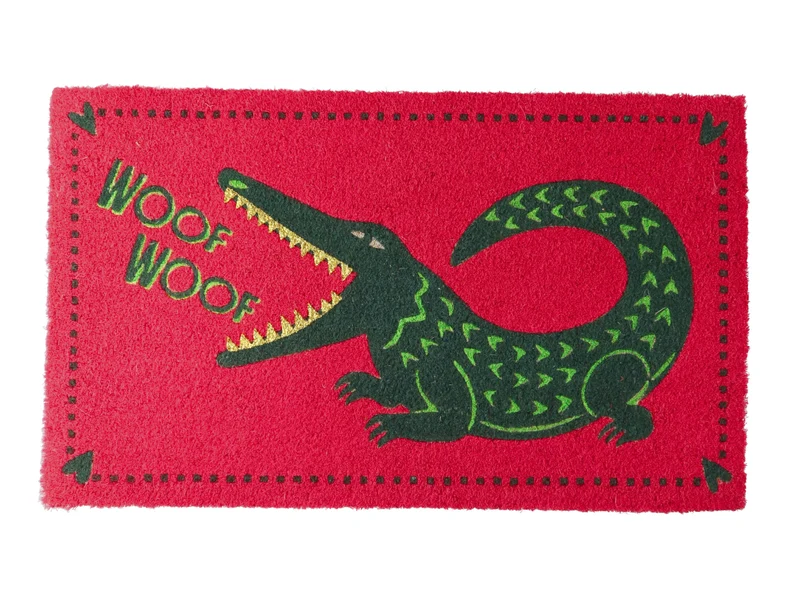 Giftcompany Fußmatte Woof Woof Krokodil neon pink 45x75cm