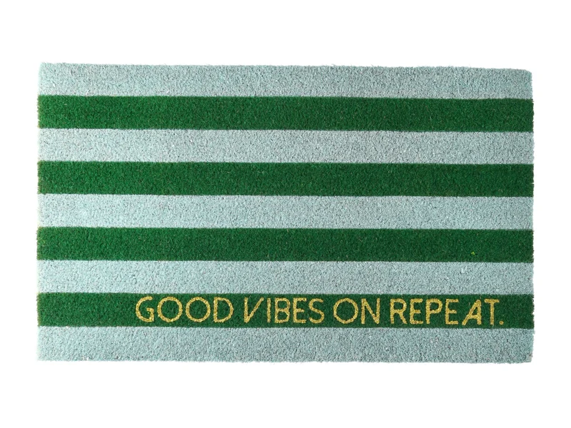 Giftcompany Fußmatte Good vibes on repeat blau/grün 45x75cm