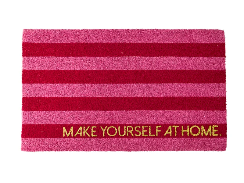Giftcompany Fußmatte Make yourself at home rosa 45x75cm