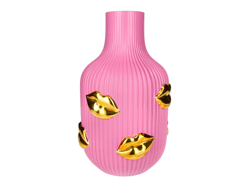 Giftcompany L'amour Vase Lippen Gold rosa 30cm