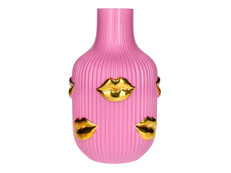 Giftcompany L'amour Vase Lippen Gold rosa 25cm