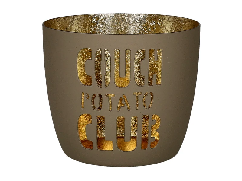 Giftcompany Madras Windlicht M Couch Potato Club sandstone/gold 8,5cm