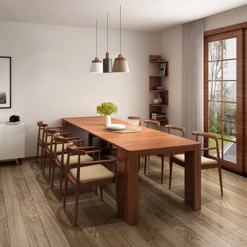 Platzsparender und ausziehbarer Tisch mit 4 Einlegeplatten