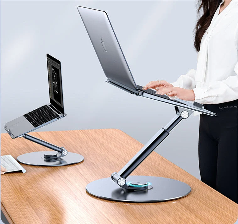 Neuester höhenverstellbarer Aluminium-Laptop-Riser mit 360 drehbarer Basis