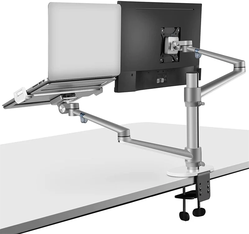 2-in-1 verstellbarer Dual-Arm-Monitor und Laptop-Halterung