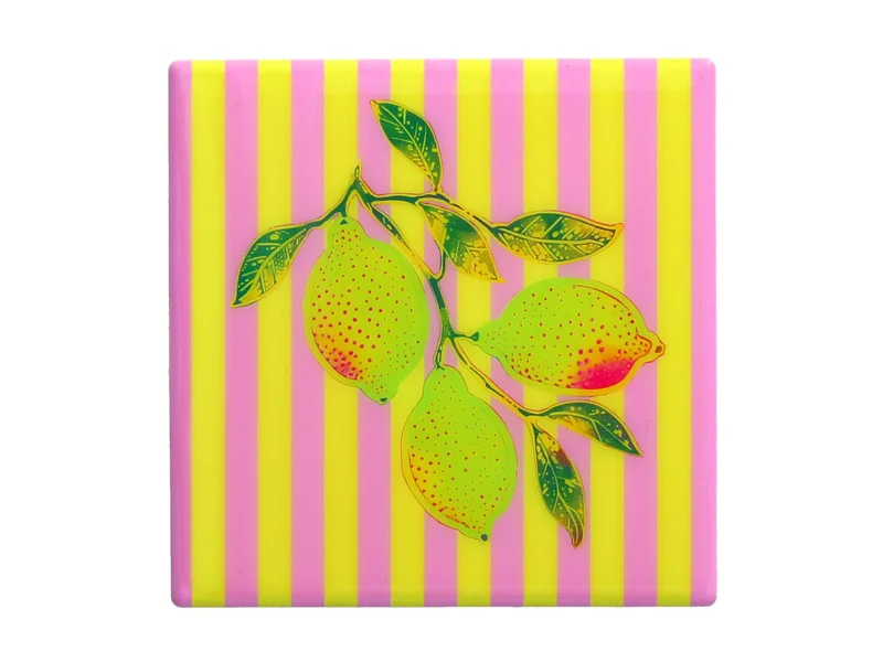 Giftcompany Love Tiles Untersetzer Zitrone gelb/rosa 11x11cm